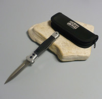 Coltello a scatto Cm.21,50 Mod.Cross G10 nero - Stiletto automatico
