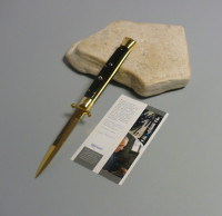 Coltello a scatto Cm..28 Mod.Swinguard Sbles/28 Legno di ebano scuro - Italian stiletto