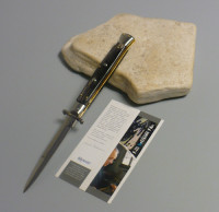 Coltello a scatto Cm..28 Mod.Swinguard Sbbsa/28-1 Corno di bufalo scuro d'acqua naturale -Italian stiletto