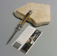 Coltello a scatto Cm.23 Mod.Sdzb/23 Corno di zebu'del Brasile - Italian stiletto