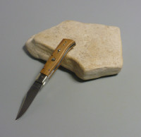 Vintage / Coltello a scatto Cm.19,50 Mod.Hunter Legno di olivo tropicale - Italian stiletto