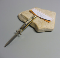 Coltello a scatto Cm.23 Mod.Swinguard Swbcb/23-3 Corno di bufalo brasilian - Italian stiletto