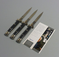 Lotto n.3 / 3 Pezzi Coltelli a scatto Cm.23 Mod.Stcclk/23 Carbon look - Italian stiletto