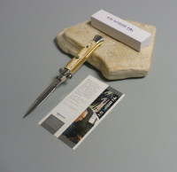 Coltello a scatto Cm.23 Mod.Sbozi/23-1 Osso di zebu' invecchiato 15 anni - Italian stiletto