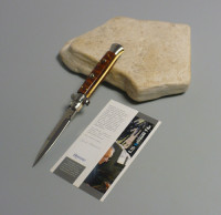 Coltello a scatto Cm.23 Mod.Sblsw/23 Legno di serpente ( Snake wood ) - Italian stiletto