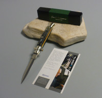 Coltello a scatto Cm.23 Mod.Sdcbr/23-1 Pick Lock Corno di bufalo brasilian -Italian stiletto