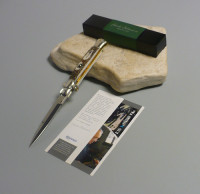 Coltello a scatto Cm.23 Mod.Sbcr/23-1 Pick Lock Corno di cervo reale  -Italian stiletto