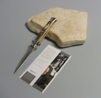 Coltello a scatto Cm.23 Mod.Sbcer/23 Corno di cervo reale -Italian stiletto