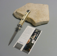 Coltello a scatto Cm.23 Mod.Sdpia/23 Polimero imitazione avorio bianco -Italian stiletto