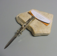 Coltello a scatto Cm.23 Mod.Maltese Corno di cervo reale naturale/1 - Italian stiletto