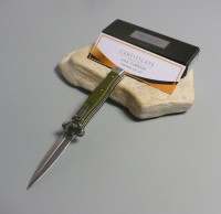 Coltello a scatto Cm.22 Mod.Zero/Davn Alluminio anodizzato Verde nato - Italian stiletto