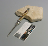 Coltello a scatto Cm.28 Mod.Skccr/28-2 Corno di cervo reale naturale - Italian stiletto