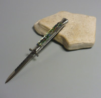 Coltello a scatto Cm.28 Mod.Swinguard Sbma/28 Madreperla di abalone originale con lavorazione file work -Italian stiletto