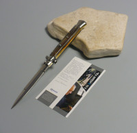 Coltello a scatto Cm.28 Mod.Sbbca/28 Corno di bufalo cafro africano -Italian stiletto