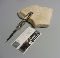 Coltello a scatto Cm.23 Mod.Sswcbb/23-3 Corno di bufalo brasilian naturale - Italian stiletto