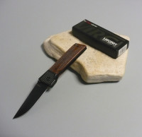 Virginia / Coltello chiudibile Cm.22,50 Mod. Bronx VI 8327 Legno packwood scuro zigrinato