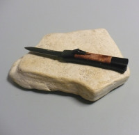 Coltello a scatto frontale Cm.21 Mod.Concord Legno radica/21Dtn - Stiletto automatico