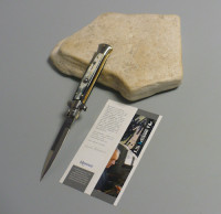 Coltello a scatto Cm.23 Mod.Sbbb/23-4 Corno di bufalo brasilian - Italian stiletto