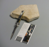 Coltello a scatto Cm.23 Mod.Sbbb/23-5 Corno di bufalo brasilian - Italian stiletto