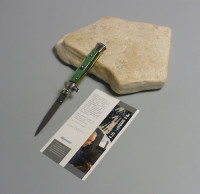 Coltello a scatto Cm.19,50 Mod.Sswpv Perloide verde - Italian stiletto