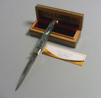Coltello a scatto Cm.30 Mod.Siciliano/30 Chiusura ad anello Madreperla di abalone originale - Italian stiletto