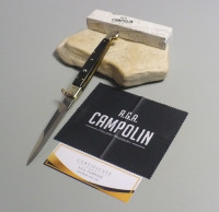 Coltello a scatto Cm.30 Mod.Siciliano/30 Chiusura ad anello Legno di ebano scuro - Italian stiletto