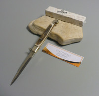 Coltello a scatto Cm.30 Mod.Siciliano/30-2 Chiusura ad anello Corno di cervo canadese ( Wapiti ) - Italian stiletto