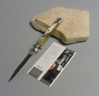 Coltello a scatto Cm.28 Mod.Sswcbb/28 Corno di bufalo chiaro di montagna - Italian stiletto