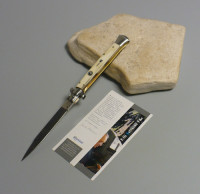 Coltello a scatto Cm.28 Mod.Sswcbb/28-1 Corno di bufalo chiaro di montagna - Italian stiletto