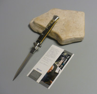 Coltello a scatto Cm.28 Mod.Sdcma/28 Corno di montone americano originale - Italian stiletto