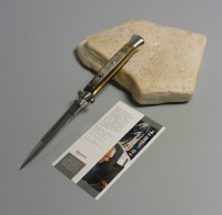 Coltello a scatto Cm.28 Mod.Sbcbb/28 Corno di bufalo brasilian -Italian stiletto