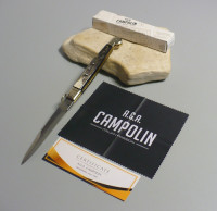 Coltello a scatto Cm.30 Mod.Siciliano/30 Chiusura ad anello Corno di bufalo scuro del Caucaso - Italian stiletto